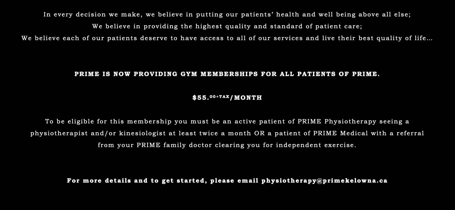 patient gym memberships