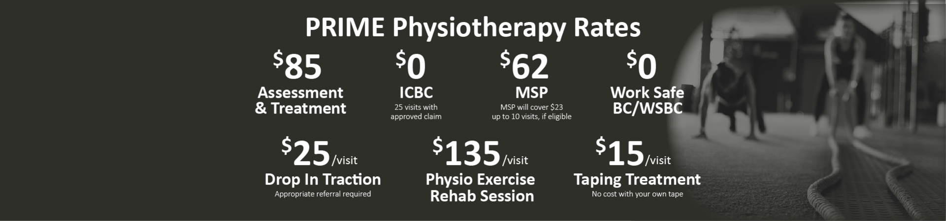 PRIME PHYSIOTHERAPY RATES